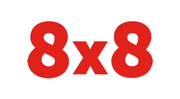 8x8 Logo - Red sans-serif type