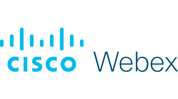 Cisco Webex Logo - Cyan blue sans-serif text and dark blue sans-serif text to right