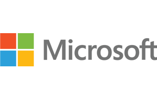 Microsoft Icon - Gray sans-serif type with red green blue and yellow squares to left